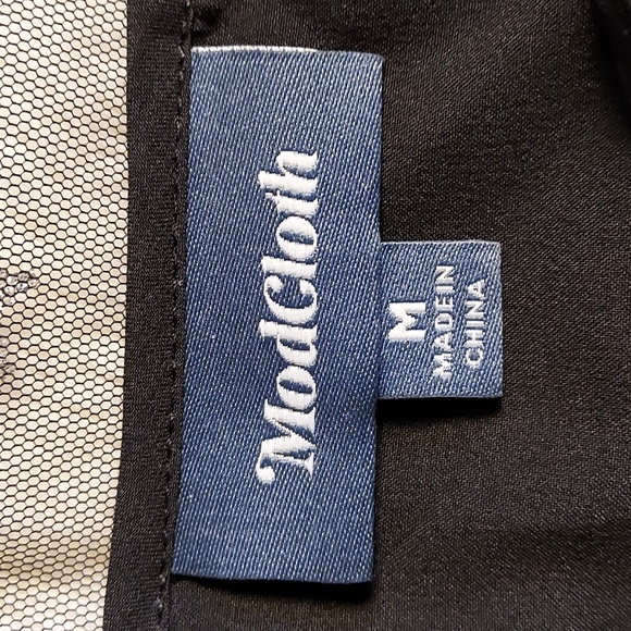 ModCloth Black Silver Star Print Ruffle Tiered Tulle Midi Dress Size M - Picture 6 of 8